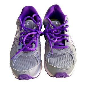 Women's Under Armour Sneakers Tennis Shoes US 9.5 EUR 41 Grey & Purple Lace Ups